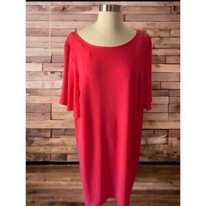 AGB Zip Back Red /Orange Dress Poly Spandex Size 18